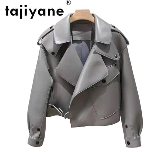 2021 Real Spring Leather Jacket Women Genuine Sheepskin Coats Woman 100% Sheep Skin Clothes Short Femme Veste TN1895