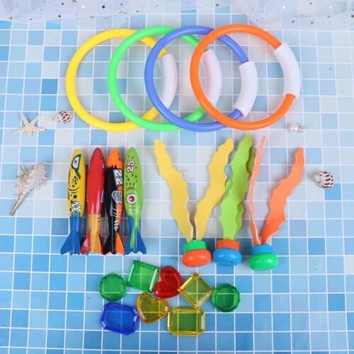 22 Pcs/set Diving Rocket Throwing Toys Pool Diving Game Summer Robber Child Underwater Diving Stick Play Water Toy