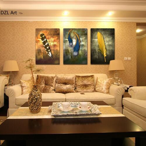3 Panels Beautiful feathers Painting Canvas Wall Art Picture Home Decoration Living Room Canvas Print Modern Painting