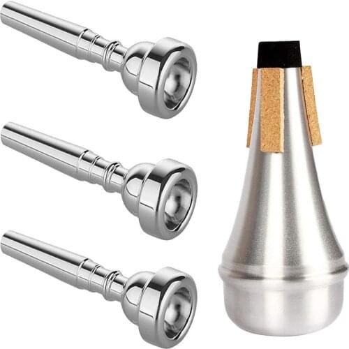 4pcs Trumpet Mouthpiece Musical Instruments Replacement Mute Silencer Set Parts Lightweight Portable Music Elements