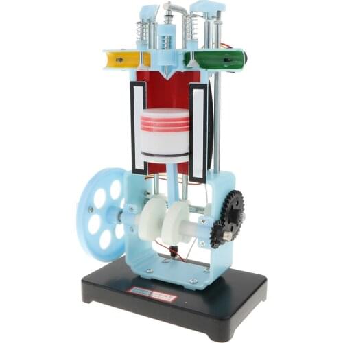 4 Stroke Hand Crank Gasoline Engine Model Internal Combustion Engine Model Physics Education Toy--17x11x30cm