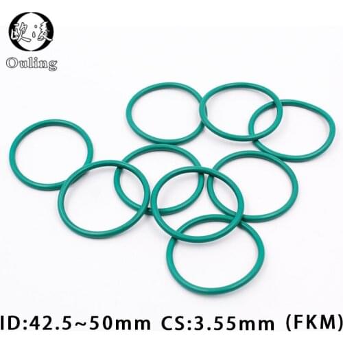 5PC/Lot Fluorine rubber Ring FKM O-rings Seals CS3.55mm ID42.5/43.7/45/46.2/47.5/48.7/50mm O Ring Seal Gasket Oil Sealing Washer