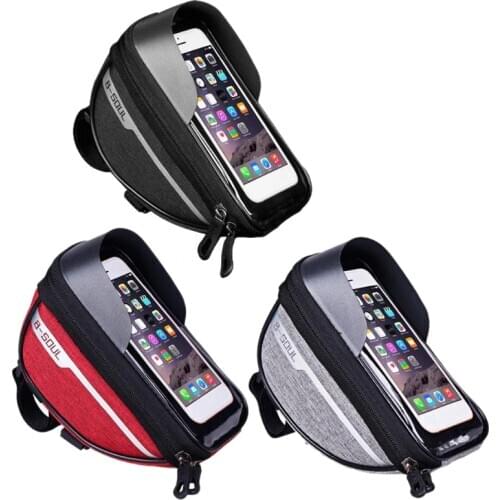 B-SOUL Bicycle Handlebar Mobile Phone Bag Cycling Head Tube Phone Holder Case Pannier Waterproof Touchsn Bike Handbar Bag