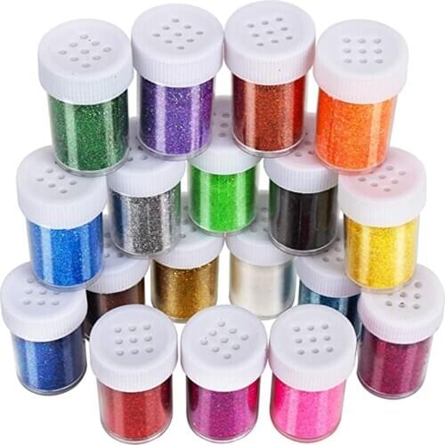 18 Pack Glitter for Slime,15g Decorative Glitter, Slime Glitter, Multi Assorted Set Extra Fine Glitter Shake Jars for Slime