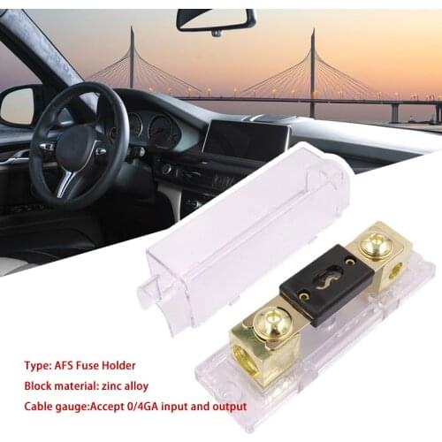 ANL Fuse Holder Gold Fuseholder 0 / 4 AWG Gauge Inline In and Out 60-300A Fuse Sound Insurance Comes with Conversion Set