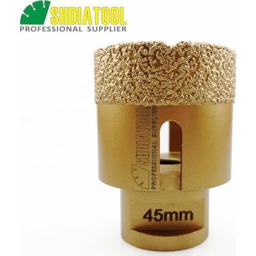 SHDIATOOL Dia 45mm M14 Vacuum Brazed Diamond Drilling Core Bits Drilling Bits Hole Saw Granite Marble Tile Hole Saw Drillbit