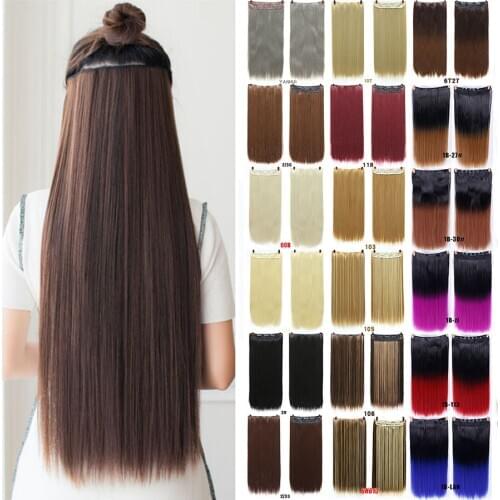 24 inchs Long Synthetic Hair Clip In Hair Extension Heat Resistant Hairpiece Natural Wavy Hair Piece MUMUPI