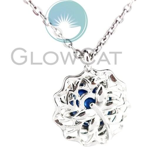 KK1227 Copper Flying Insect Dragonfly Beads Cage Locket Pendant Perfume Diffuser Pearl Cage Necklace