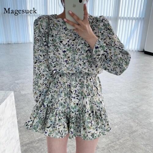 Korean Plus Size Floral Dress Spring Chic Loose Casual Party Dress Long Sleeve Round Collar Print Dresses Women Vestidos 13472