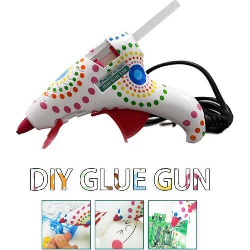 Fashion Design Cute Mini High Temp Heater Mini Glue Gun with 2 Glue Sticks for Ladies and Kids