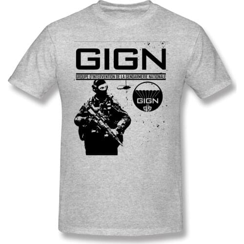 Promo GIGN Elite Forces National Gendarmerie Intervention Group Mens Basic Short Sleeve T-Shirt Top Quality print Eur Size