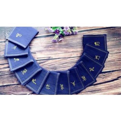 12 Zodiac hand-embroidered mens and womens handkerchief cotton handkerchief