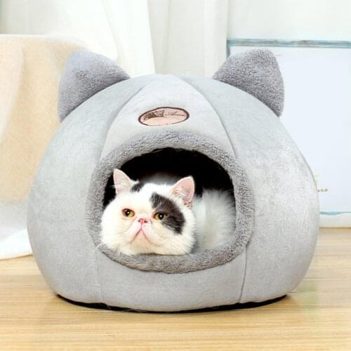 Winter Cat Bed Puppy Dogs Basket for Cat‘s House Deep Sleep Pet Tent Cozy Cave Beds Pet Indoor cama gato Cat Supplies