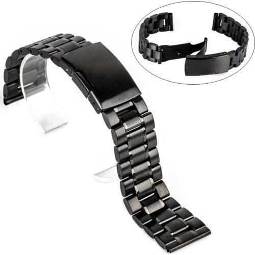 3 Colors Luxury Straight End Wristwatch Band High Quality Stainless Steel Watches Strap Bracelet Watch Accessories 18/20/22/24mm