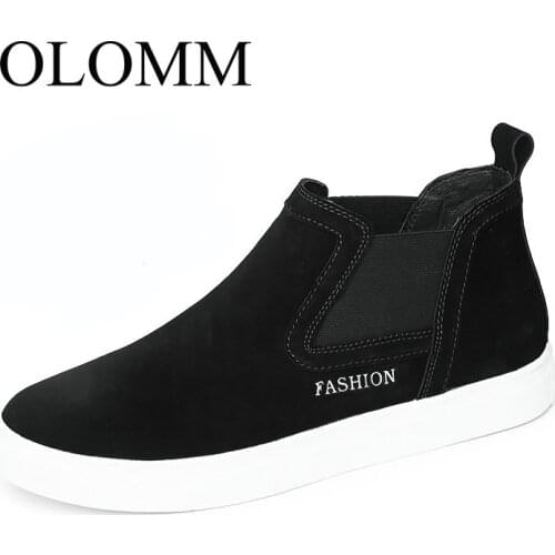 OLOMM 2019 autumn and winter new tide shoes British mens high shoes Korean casual shoes large size mens boots DD-60