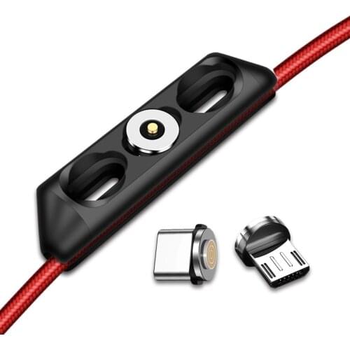 3 PIN Magnetic Head Type C Micro USB Magnet Wire Tip Plugs Organizer Universal Cable Plug Connector Storage Box