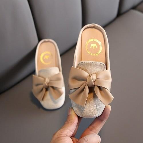 Spring Sweet Bowtie Girls Sandals Cute Slip On Shallow Children Sandals Girls Slides Nice Princess Girl Summer Shoes
