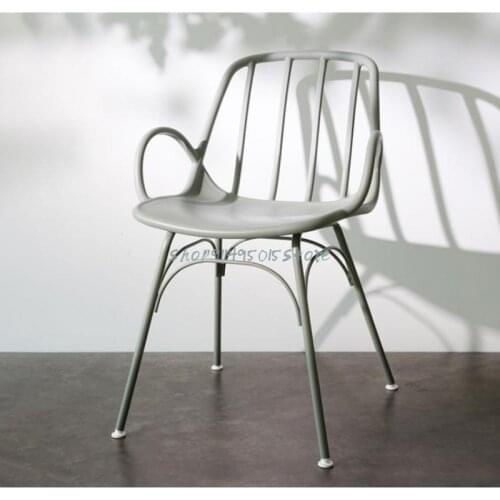 Nordic Modern Minimalist Wrought Iron Pp Dining Chair Small Apartment Home Back Armchair Creative Ins Coffee Chair