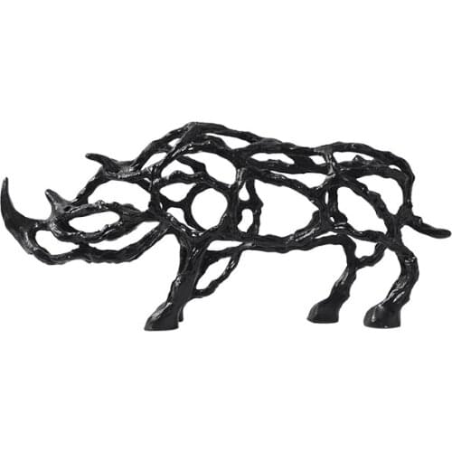 Modern Minimalist Black Gold Crafts Soft Decoration Ornaments Home Art Cow Furnishings