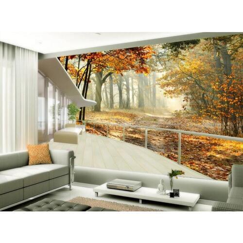 Wall Decoration Non woven wallpaper Maple trees landscape 3d wallpaper modern for living room murals