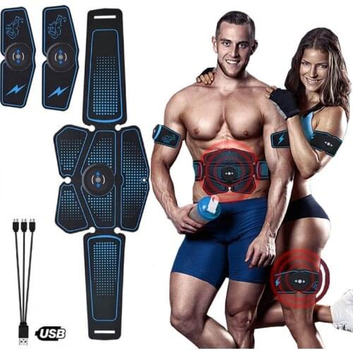 USB Chargeable Wireless Muscle Stimulator Smart Fitness Abdominal Vibrating Belt Electrostimulation Muscle Sculpting Home Gym