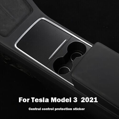 Car Center Control Panel Protective Patch for Tesla Model 3 2021 Model Y 2021 Carbon Fibre Car Sticker Interior Accessories