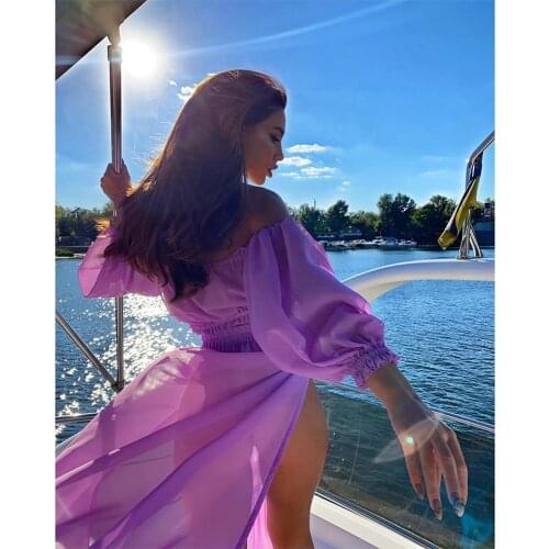 2021 Women Mesh Sheer Bikini Cover-ups Set See-through Long Sleeve Crop Tops and Cover Up Two Piece Swimwear Beach Dresses