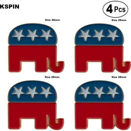 U.S.A Elephant Brooches Lapel Pin Flag badge Brooch Pins Badges 4pcs