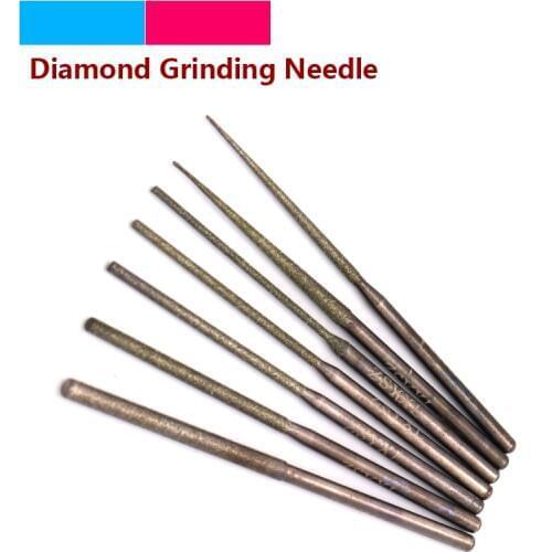 1/5pcs 2.35mm Shank Diamond Grinding Head Burrs Punch Needle Drilling Bits For Metal Stone Jade Carving Dremel Rotary Tools