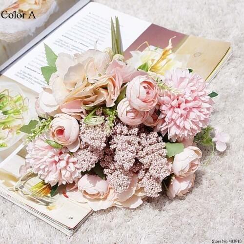 1 bundle Wedding Combination bouquet Bride Bridesmaid holding flowers artificial flowers household products home decor scrapbook