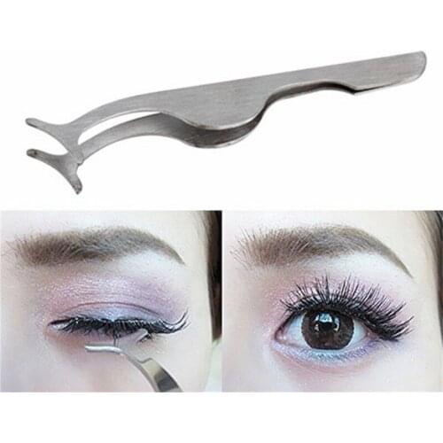 1Pcs Hot Sale False Eyelashes steel Tweezers curler Extension lash mascara Applicator Remover Clip Makeup Tools Wholesale