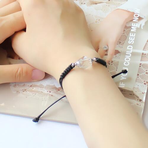 1PC Crystal Vial Bracelets Premade Woven Cotton Bracelet Wishing bracelets Name on Rice Bracelet Mothers Day Gift