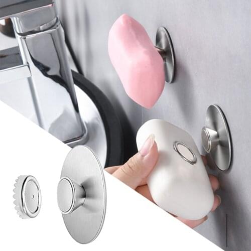 New 1PC Magnetic Soap Holder Tool Rustproof Sponge Holder Dish Holder Soap Dish For Bathroom Lavatory Home