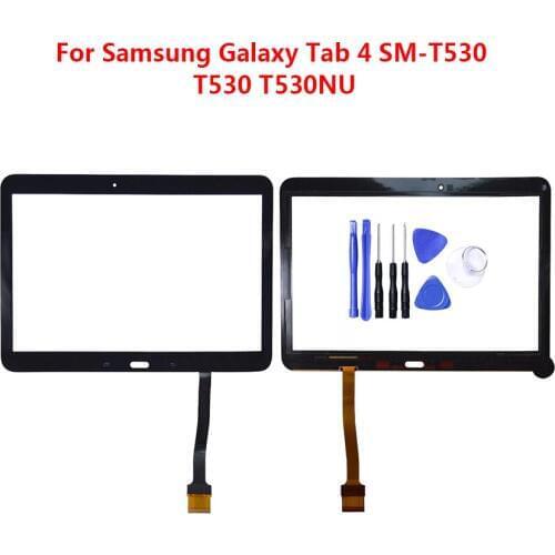 100% Tested High Quality New White/Black Touch Screen Panel Glass For Samsung Tab 4 SM-T530 Replacement With Tool Free Shipping