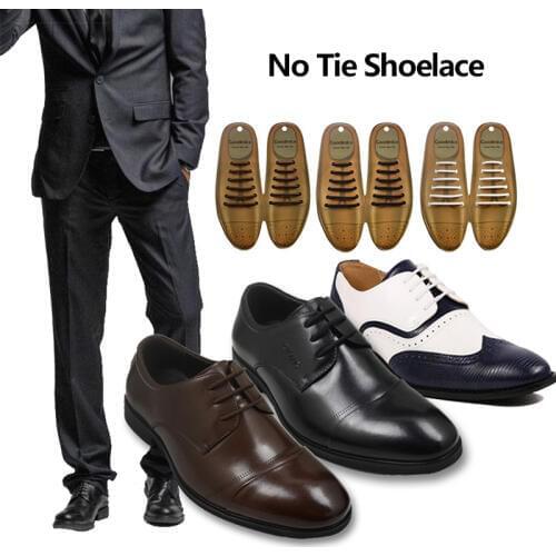 12Pcs No Tie Elastic Silicone Shoelaces for leather shoes sport running shoes lazy shoelace for Shoestrings