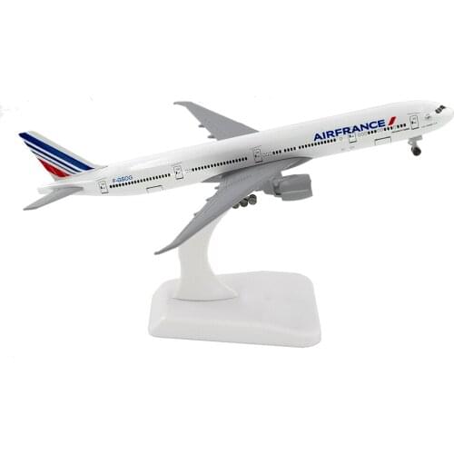 18cm Aircraft Air France Boeing 777 with Landing Gear B777 Alloy Plane Model Toys Children Kids Gift for Collection