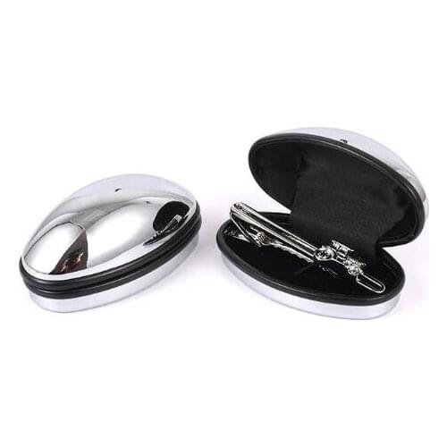 24pcs Oval Electoplating Box For Cufflinks/Tie Clip 77x42x34mm Jewelry Boxes Cuff Links Tie Pin Bar Storage Holder Gift Boxes