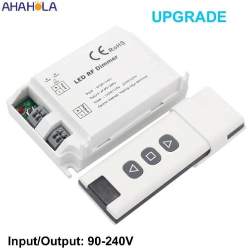 3 key rf led dimmer 220v for led bulb light trailing edge remote pressure switch dimmer ac 90-240v 1 channel distance < 20m