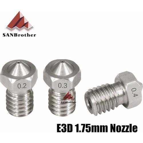5PCS 3D Printer V6 & V5 J-Head Extra Stainless Steel Nozzle V6 Nozzle Extruder Print Head For 0.25--1.0,1.75mm Filamemnt