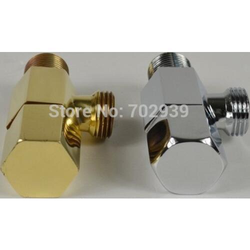 Free shipping Luxury Gold Square Bathroom Angle Stop Valve 1/2" Wall mount Triangle valve 5pcs