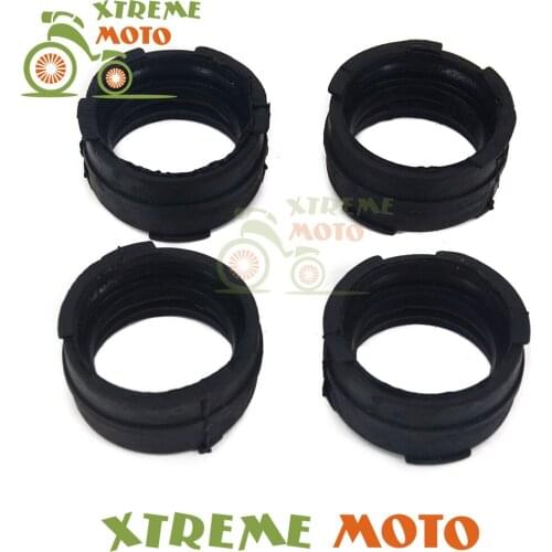 Black Glue 4pcs Carb Intake Carburetor Interface Adapter Connector Pipe Manifold For Honda VFR400 NC24 NC30 RVF400 CN35 89-95