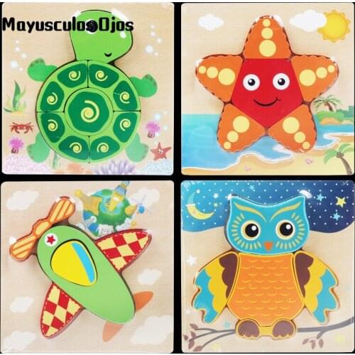 Wooden Animal Traffic Hand Grab Puzzle Children Shape Cognitive Puzzle Baby Early Education Educational Toys