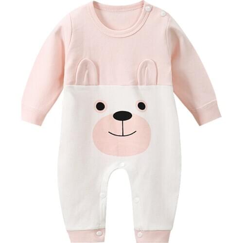 Baby Rompers Newborn Baby Romper Infant Baby Boys Girls Long Sleeve Cartoon Bear Romper Jumpsuit Clothes Overalls For Children