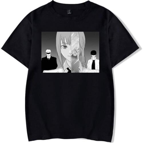 Cartoon Anime Chainsaw Man Printed O-neck Kawaii T-shirt Men / Women Pullovers Unisex Casual Oversize Short Sleeves Summer Top