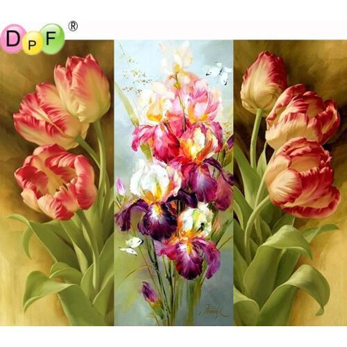 DPF DIY 5D full Round Diamond Painting Magic Cube Cross Stitch butterfly pink Flower crafts Diamond Embroidery Mosaic Home Decor