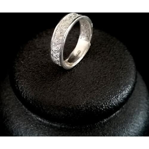 Boho 999 Sterling Silver Women Rings Adjustable Initial Ring Wedding Engagement Handmade Luxury Jewelry Trendy Korean Fashion