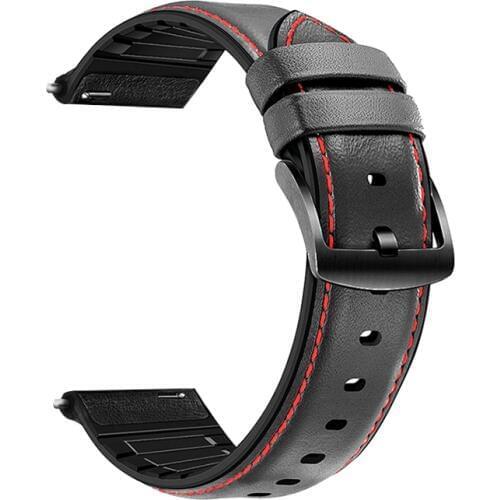 20mm Leather watch band for Lenovo watch X plus leather+silicone strap Metal buckle Men Women Replacement band Watch accessories