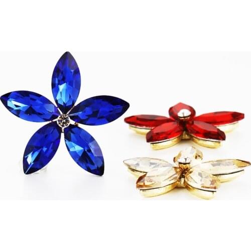 Sew On Crystals Beads Alloy flower Horse Eye Rhinestones DIY Assemble Gold Metal Base Point Back Sewing Decoration For Clothes