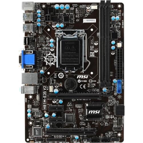 For MSI H81M-E35 V2 PC Desktop Motherboard DDR3 16G Intel H81 LGA 1150 Support Intel 22nm USB3.0 Used Desktop Motherboard