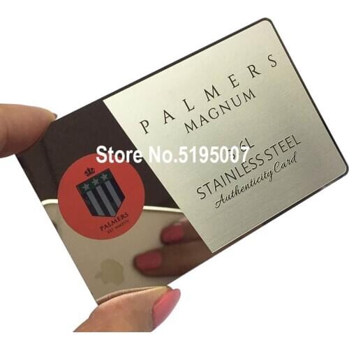 Fashion metal business card china shiny mirror metal card